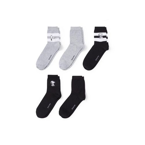 C&A Set van 5 paar-sokken met motief-Snoopy, Grijs, Maat: 35-38