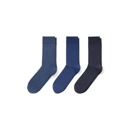 C&A Set van 3 paar-sokken-comfortabel boordje, Blauw, Maat: 39-42
