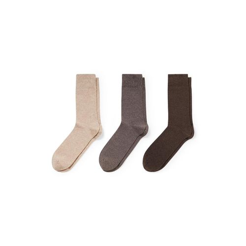 C&A Set van 3 paar-sokken-comfortabel boordje, Beige, Maat: 47-48
