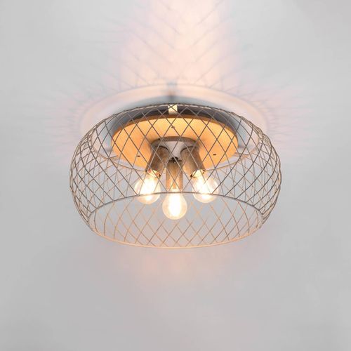 Deckenlampe Tamil mit Käfigschirm nickel antik