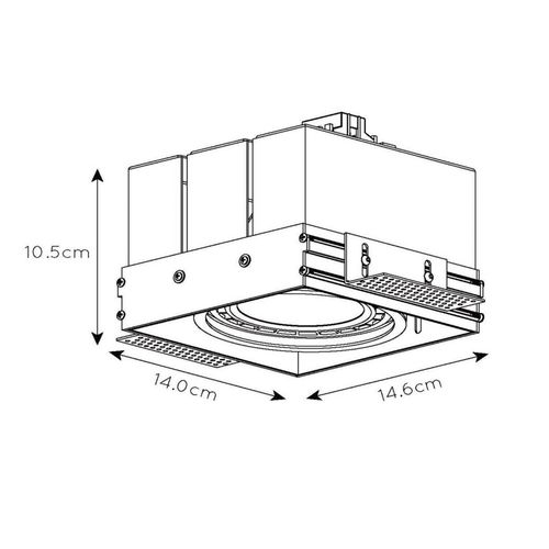 Einbaustrahler Trimless, 1-fl, GU10 ES111, schwarz