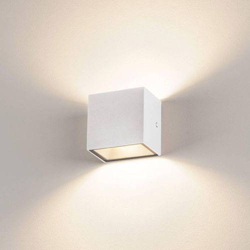 SLV Sitra Cube LED-Außenwandlampe, weiß