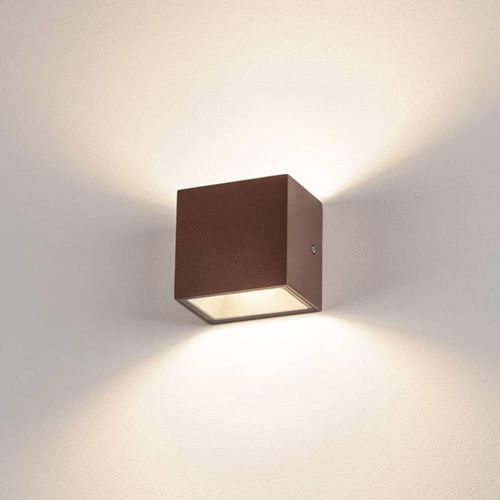 SLV Sitra Cube LED-Außenwandlampe, rost