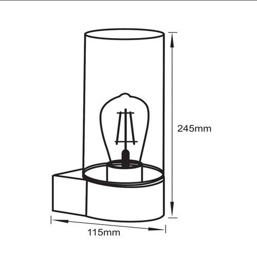 Außenwandleuchte Micha mit klarem Glasschirm