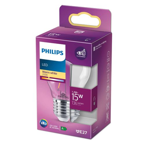 Philips LED Classic Tropfenlampe E27 P45 1,4W klar