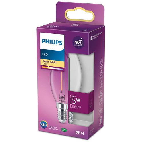 Philips LED Classic Kerzenlampe E14 B35 1,4W klar