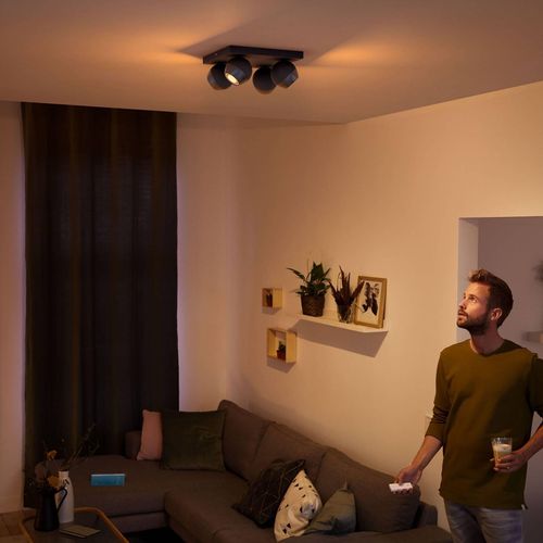 Philips Hue Buckram 4-flammig Dimmschalter schwarz