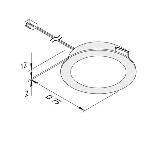 LED-Möbeleinbauleuchte FAR 68 edelstahl 4W 3.000K