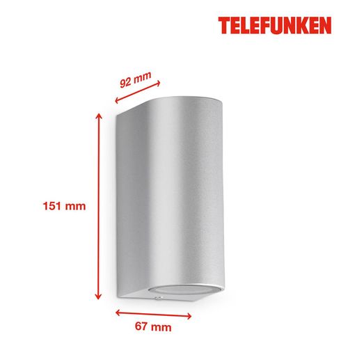 Telefunken Carpi LED-Außenwandleuchte, silber