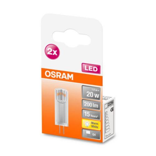 OSRAM LED-Stiftsockel G4 1,8W 2.700K klar 2er-Pack