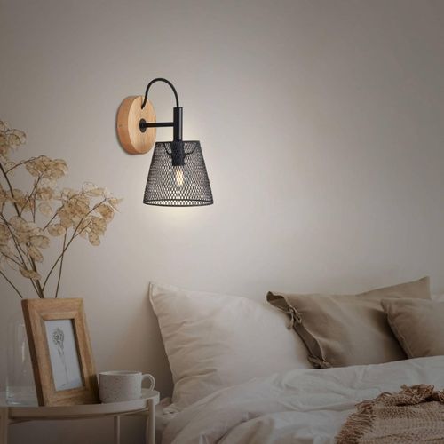 Wood & Style 2077 Wandlampe mit Streckmetallschim