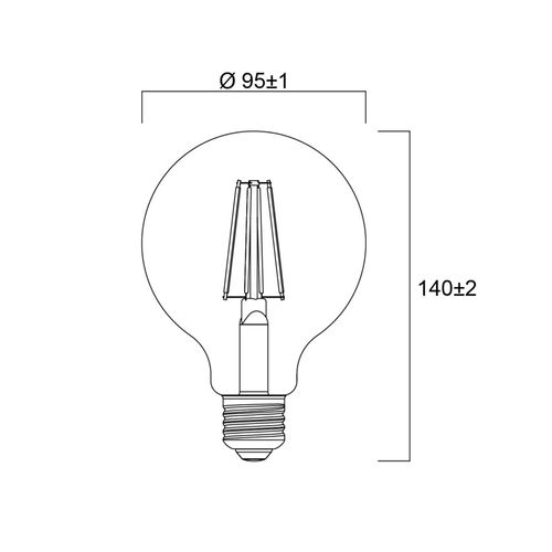 Sylvania E27 Filament LED G95 4W 2.700K 840 lm