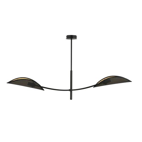 Deckenlampe Lotus, schwarz/gold, 2-flammig