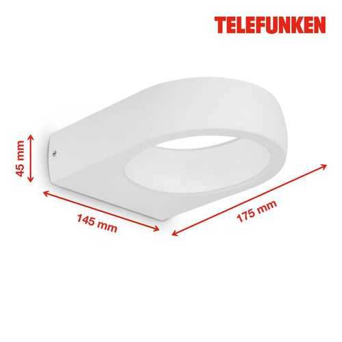 Telefunken Puka LED-Außenwandleuchte, weiß