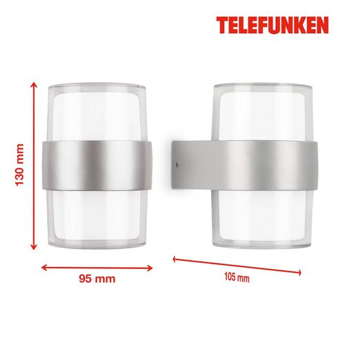 Telefunken Cludu LED-Außenwandleuchte, silber