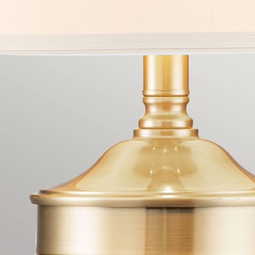 Textil-Tischleuchte Dennison 1 brushed brass