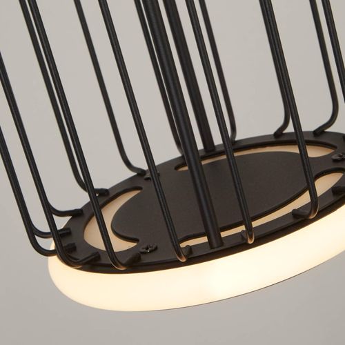 LED-Pendelleuchte Cage 3-flammig, schwarz