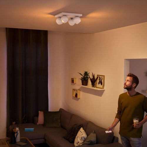 Philips Hue Buckram 4-flammig Dimmschalter weiß