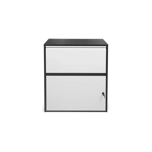 Paketbox , Grau, Schwarz , Metall , 82x103x38 cm , 2 Schlüssel, Einwurföffnung mit Klappe , Freizeit & Co, Briefkästen & Paketboxen