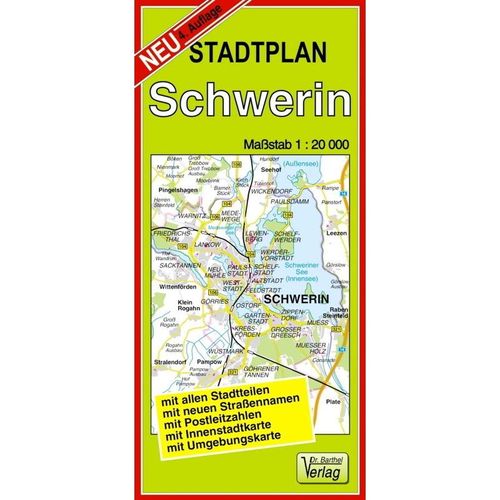 Doktor Barthel Stadtplan Schwerin, Karte (im Sinne von Landkarte)