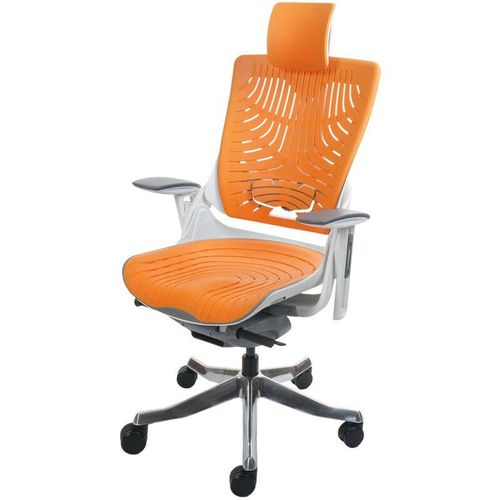 Bürostuhl merryfair Wau 2b, Schreibtischstuhl Drehstuhl, Hartschale, ergonomisch orange - orange