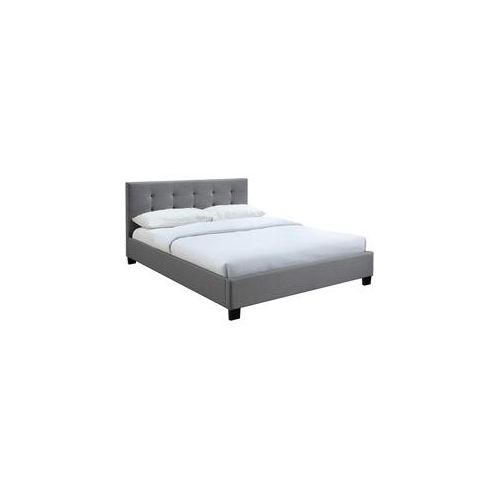 Bett 160 x 200 Stoff Grau gepolstert MARQUISE