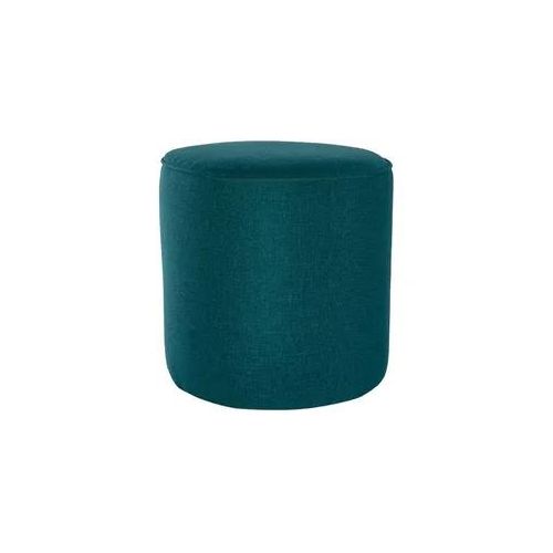 Hocker aus pfauenblauem Stoff D 40 cm COQ