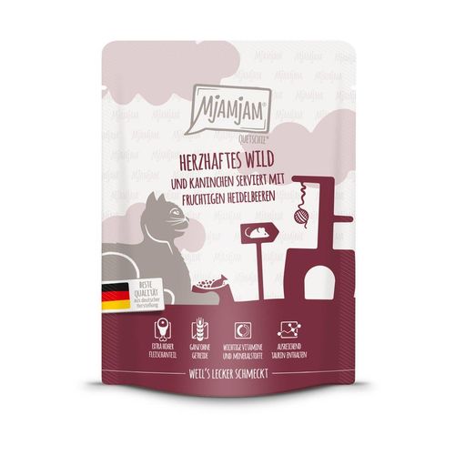 MjAMjAM Quetschie Wild & Kaninchen mit Heidelbeeren 24x300g