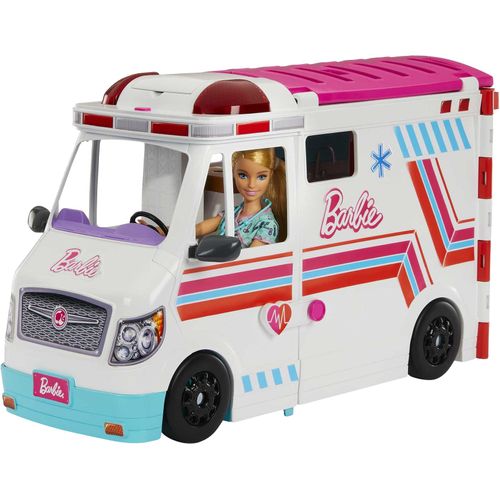 Barbie Puppenfahrzeug "2-in-1 Krankenwagen", Licht und Sound, mehrfarbig