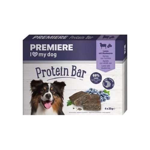 PREMIERE Proteinriegel 4x25 g Lamm mit Blaubeeren