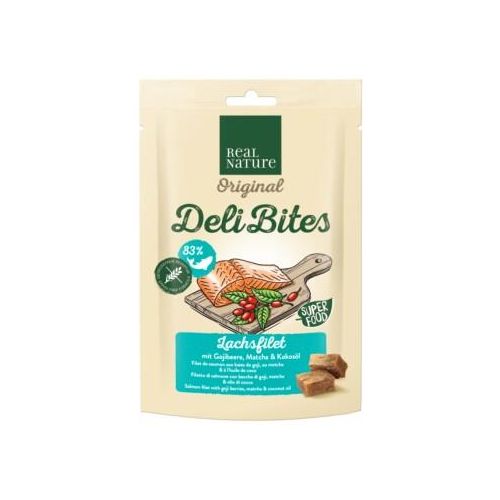 REAL NATURE Original Deli Bites 150g Lachsfilet mit Gojibeere, Matcha & Kokosöl