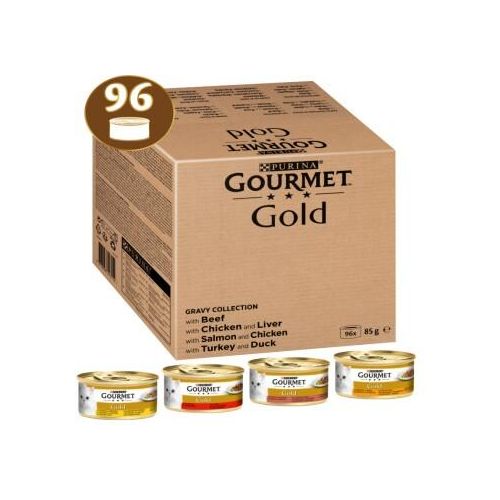 GOURMET Gold Zarte Häppchen Katzennassfutter Sorten-Mix 96x85g