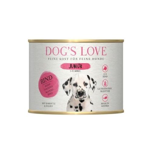 DOG'S LOVE Junior mit Rind und Karotten 6x200 g