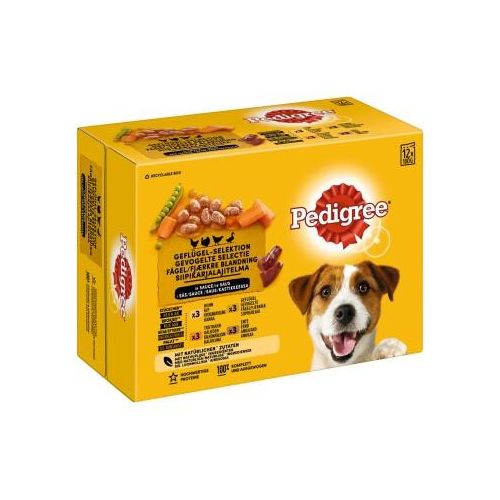 Pedigree Multipack Portionsbeutel Geflügel-Selektion in Sauce 12x100g