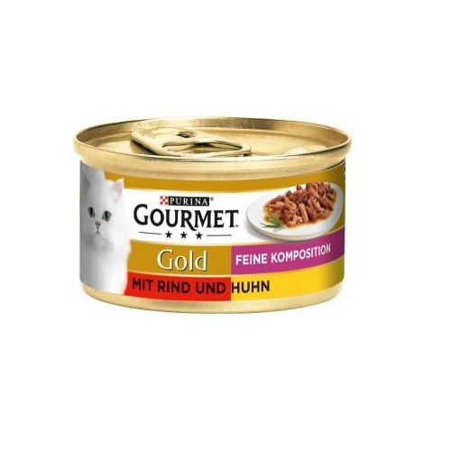 GOURMET Gold Feine Komposition 12x85g Rind & Huhn