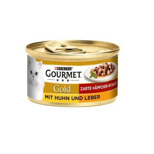 GOURMET Gold Zarte Häppchen 12x85g Huhn & Leber