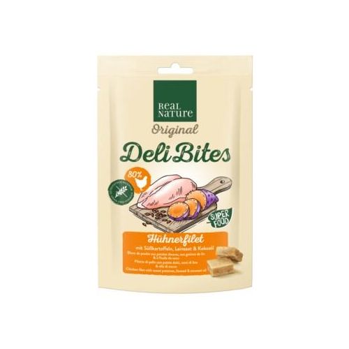 REAL NATURE Original Deli Bites 150g Hühnerfilet mit Süßkartoffeln, Leinsaat & Kokosöl