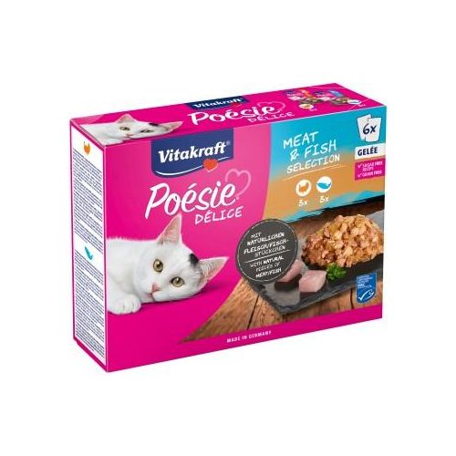 Vitakraft Poésie Delice Adult 6x85g Fleisch & Fisch, in Gelee