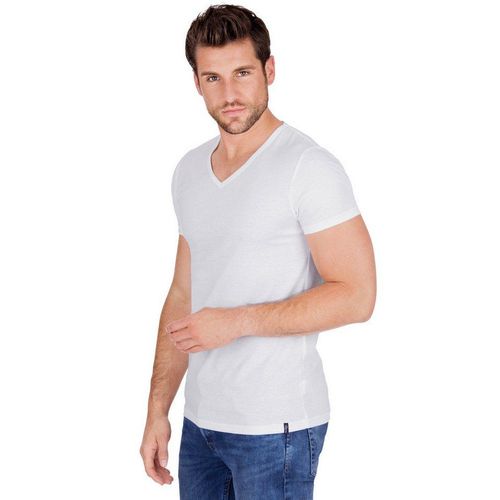 Trigema T-Shirt TRIGEMA V-Shirt Slim Fit (1-tlg), weiß