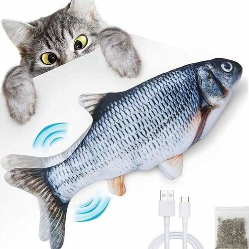 Katzenspiel Magic Fish - Venteo - Erwachsene - Grau - Lernspielzeug, über USB-Kabel aufladbar