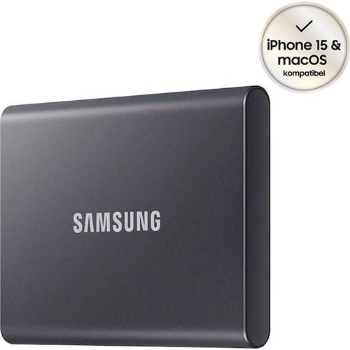 Samsung T7 SSD-Festplatte (1 TB) 1050 MB/S Lesegeschwindigkeit, 1000 MB/S Schreibgeschwindigkeit, grau