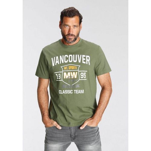 Man's World T-Shirt mit modischem Print, grün