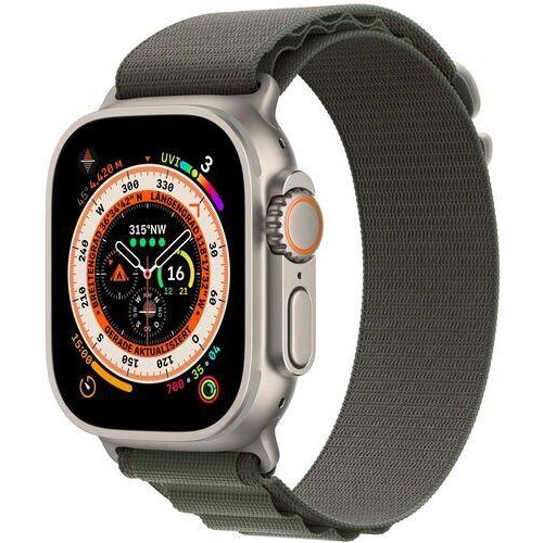 Apple Watch Ultra (2022) | 49 mm | GPS + Cellular | silber | Alpine Loop grün Medium