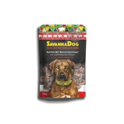 SavannaDog vom südafrikanischen Strauß Happen mit Buchutee