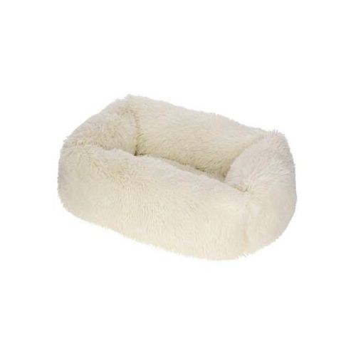 Kerbl Pet Kuschelbett Fluffy, Creme, Eckig, 60x40cm