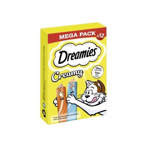 Dreamies Creamy Mega Pack Huhn und Lachs 12x10g