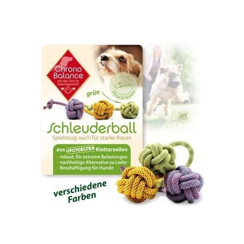 ChronoBalance Upcycled Hundespielzeug Schleuderball grün