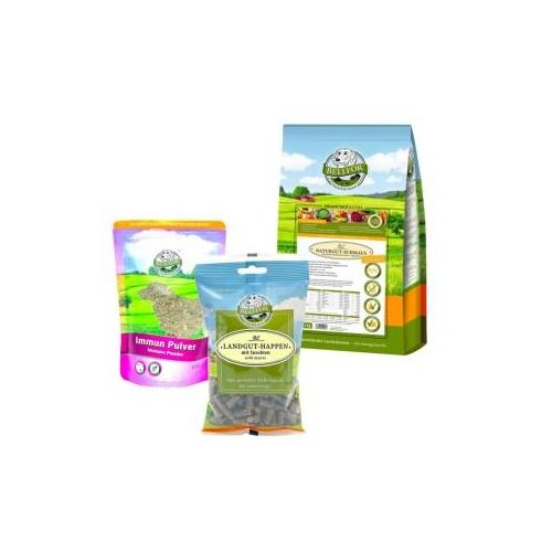 Bellfor Spezielles Futterset für große Hunde mit Leishmaniose - Naturgut-Schmaus 4 kg + Landgut-Happen 200 g + Immun 80 g