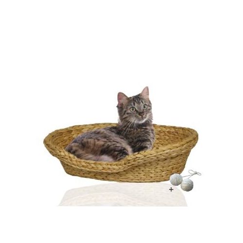 Rohrschneider ® Komfortables Katzenkörbchen mit Kissen