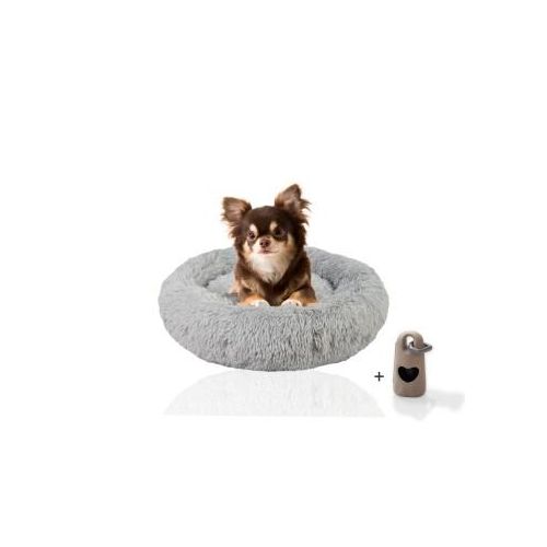 Rohrschneider ® Hundebett Donut mit Gratis-Beigabe, Extra flauschiges Hundekissen S
